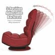 Costway Contemporary Iron and Fabric 360 Degree Swivel Gaming Chair in Red