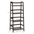 Costway 4-Tier Bamboo Ladder Shelf Plant Display Stand Rack Bookshelf in Brown