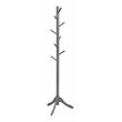 Costway Rubber Wood Adjustable Height Coat Rack with 8 Hooks in Gray