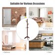 Costway Rubber Wood Adjustable Height Coat Rack with 11 Hooks in Walnut