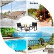 Costway 3-piece Rattan Patio Bistro Set with Rocking Chairs in Dark Brown