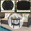 Costway 3-piece Contemporary Rattan Patio Furniture Set with Shelf in Brown