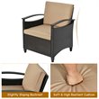 Costway 3-piece Contemporary Rattan Patio Furniture Set with Shelf in Brown