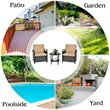Costway 3-piece Contemporary Rattan Patio Furniture Set with Shelf in Brown