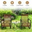 Costway 3-piece Contemporary Rattan Patio Furniture Set in Brown