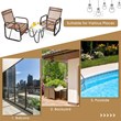 Costway 3-piece Contemporary Rattan Patio Furniture Set in Brown