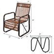 Costway 3-piece Contemporary Rattan Patio Furniture Set in Brown