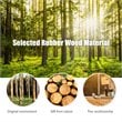 Costway Rubber Wood Adjustable Height Coat Rack with 11 Hooks in Oak