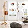 Costway Rubber Wood Adjustable Height Coat Rack with 11 Hooks in Oak