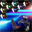 Costway Engineered Wood Computer Table with RGB Lights Monitor Shelf in Black
