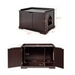 Costway Cabinet Furniture Storage Bench and Cat Litter Box in Black