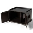 Costway Cabinet Furniture Storage Bench and Cat Litter Box in Black