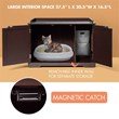 Costway Cabinet Furniture Storage Bench and Cat Litter Box in Black