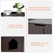 Costway Cabinet Furniture Storage Bench and Cat Litter Box in Brown