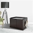 Costway Cabinet Furniture Storage Bench and Cat Litter Box in Brown