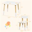 Costway Contemporary Wooden Kids Activity Table & 2 Chairs Set in White