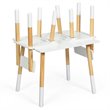 Costway Contemporary Wooden Kids Activity Table & 2 Chairs Set in White