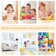 Costway Contemporary Wooden Kids Activity Table & 2 Chairs Set in White