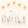 Costway Contemporary Wooden Kids Activity Table & 2 Chairs Set in White