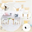 Costway Contemporary Wooden Kids Activity Table & 2 Chairs Set in White