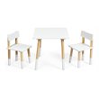 Costway Contemporary Wooden Kids Activity Table & 2 Chairs Set in White
