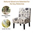 Costway Linen Fabric Accent Armless Chair with Rubber Wood Legs in White