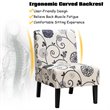 Costway Linen Fabric Accent Armless Chair with Rubber Wood Legs in White