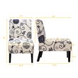 Costway Linen Fabric Accent Armless Chair with Rubber Wood Legs in White
