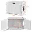 Costway Cabinet Furniture Storage Bench and Cat Litter Box in White