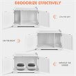 Costway Cabinet Furniture Storage Bench and Cat Litter Box in White