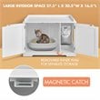 Costway Cabinet Furniture Storage Bench and Cat Litter Box in White