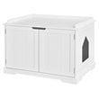 Costway Cabinet Furniture Storage Bench and Cat Litter Box in White