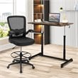 Costway Contemporary Wood Adjustable Height Rolling Computer Desk in Brown