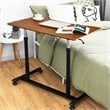 Costway Contemporary Wood Adjustable Height Rolling Computer Desk in Brown