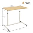 Costway Contemporary Wood Adjustable Height Rolling Computer Desk in Natural