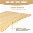 Costway Contemporary Wood Adjustable Height Rolling Computer Desk in Natural