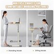 Costway Contemporary Wood Adjustable Height Rolling Computer Desk in Natural