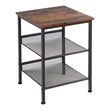 Costway 3-Tier End Side Table/Nightstand with 2 Adjustable Shelves in Brown
