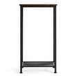 Costway 2-tier Particle Board & Steel Side Table with Mesh Shelf in Rustic Brown