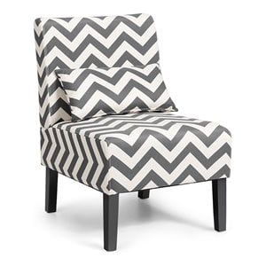 Costway Sponge Accent Armless Leisure Chair with Lumbar Pillow in Gray