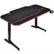 Costway 55'' T-Shaped Wood Computer Desk with Full Desk Mouse Pad in Black