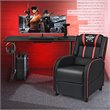 Costway 55'' T-Shaped Wood Computer Desk with Full Desk Mouse Pad in Black