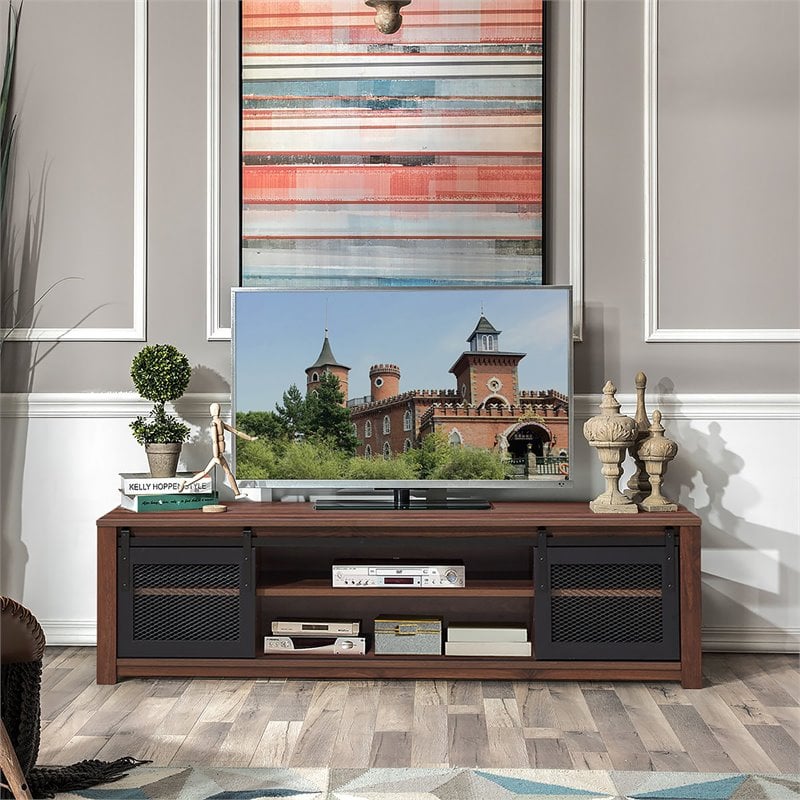Costway Wood TV Stand/Entertainment Center for TV's up to 65'' in Walnut