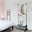 Costway 2-Rod Adjustable Garment Rack Rolling Clothes Organizer in Gray