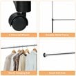 Costway 2-Rod Adjustable Garment Rack Rolling Clothes Organizer in Gray
