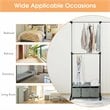 Costway 2-Rod Adjustable Garment Rack Rolling Clothes Organizer in Gray