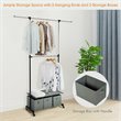 Costway 2-Rod Adjustable Garment Rack Rolling Clothes Organizer in Gray