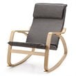 Costway Modern Bentwood Fabric Upholstered Relax Lounge Rocking Chair in Gray