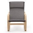 Costway Modern Bentwood Fabric Upholstered Relax Lounge Rocking Chair in Gray