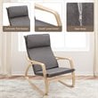 Costway Modern Bentwood Fabric Upholstered Relax Lounge Rocking Chair in Gray